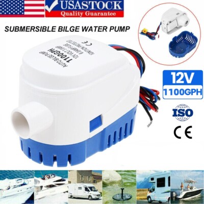 12V 1100GPH Automatic Submersible Boat Bilge Water Pump With Auto Float Switch