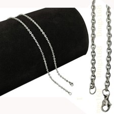 Genuine 18K White Gold Filled Italian 16inch 2mm Rolo Cable Chain Necklace H146W