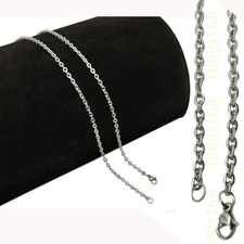 Genuine 18K White Gold Filled Italian 16inch 2mm Rolo Cable Chain Necklace H146W