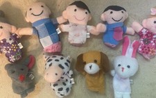 Finger Puppets Mixed Lot Of 9 Animal People Family Bunny Toy Stocking Stuffer