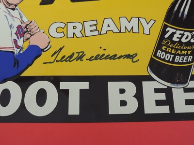 TED WILLIAMS SIGNED TED'S CREAMY ROOT BEER SIGNED W/ HIS HOLOGRAM
