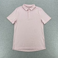 Lululemon Shirt Men's Small Pink Short Sleeve Stretch Active Gym Evolution Polo