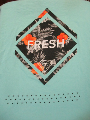 L light blue FRESH t-shirt by 2 MONKEYS - FLOWERS