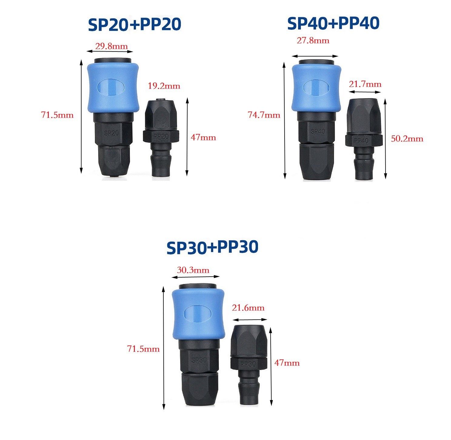 Convenient Quick Connector Set for Compressor Pneumatic Fittings 8/10/12mm