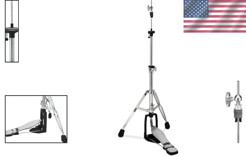 Suporte Hi-Hat Professional DW 800 Series Chrome - Ajustes ultraestáveis e fáceis - Imagem 2 de 4