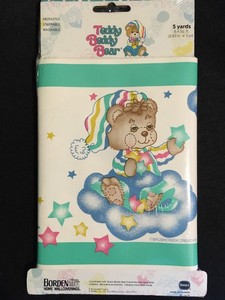 Teddy-Beddy-Bear-Pre-Pasted-Wallpaper-Border-5-Yards-Washable-Nursery-Bedroom