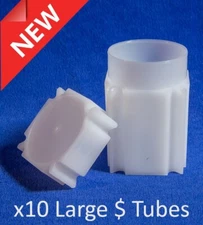 10 Square Coin Safe Tubes US Large Dollar Morgan Peace Eisenhower Size 38.30mm