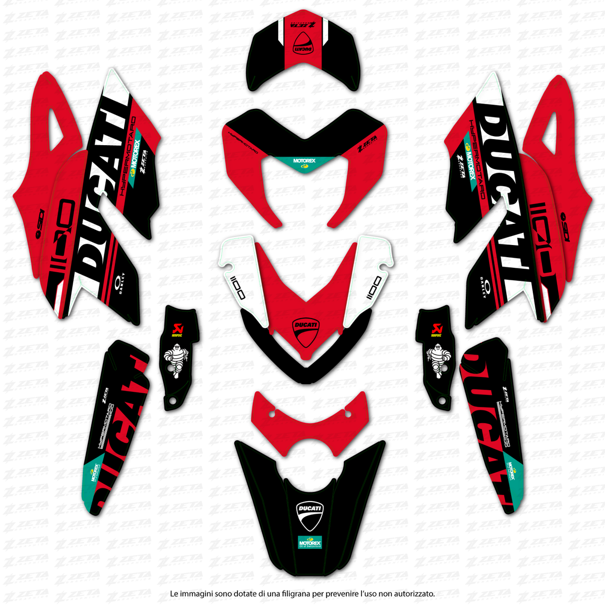 Set Graphic for Ducati Hypermotard 796 1100 | eBay