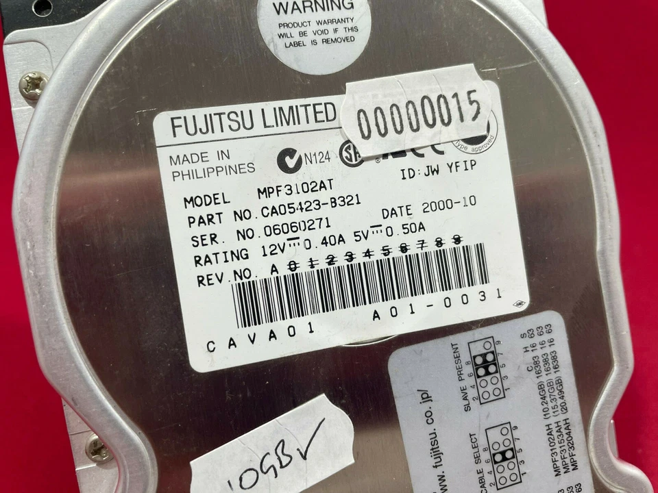Fujitsu 10GB IDE Hard Drive Ex Acorn RiscPC MPF3102AT Tested Retro 10000MB 3.5" - Image 2 of 4