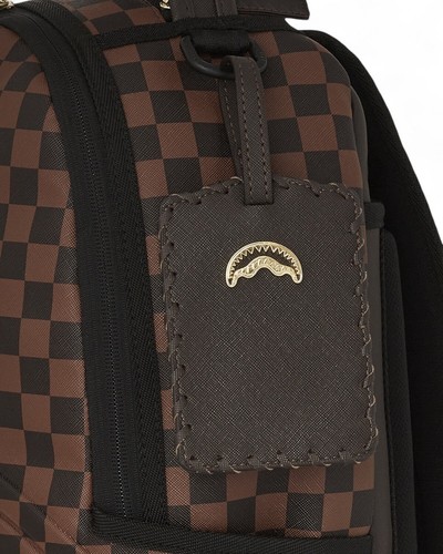 Zaino Henny Sprayground Shark In Paris marrone a scacchi monogramma - Foto 7 di 9