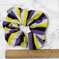Nonbinary Enby Pride Flag Handmade Cotton Zipper Pocket Scrunchie