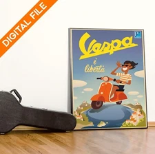 Luca poster reproduction "Vespa è libertà" - high quality image ready to print