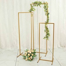 GOLD 4 Rectangular Metal Floral Display Frame Arch Backdrop STAND Set Events