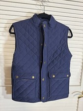 Hope Henry Kids Vest Size XL Navy Unisex Flannel Plaid Lining EUC