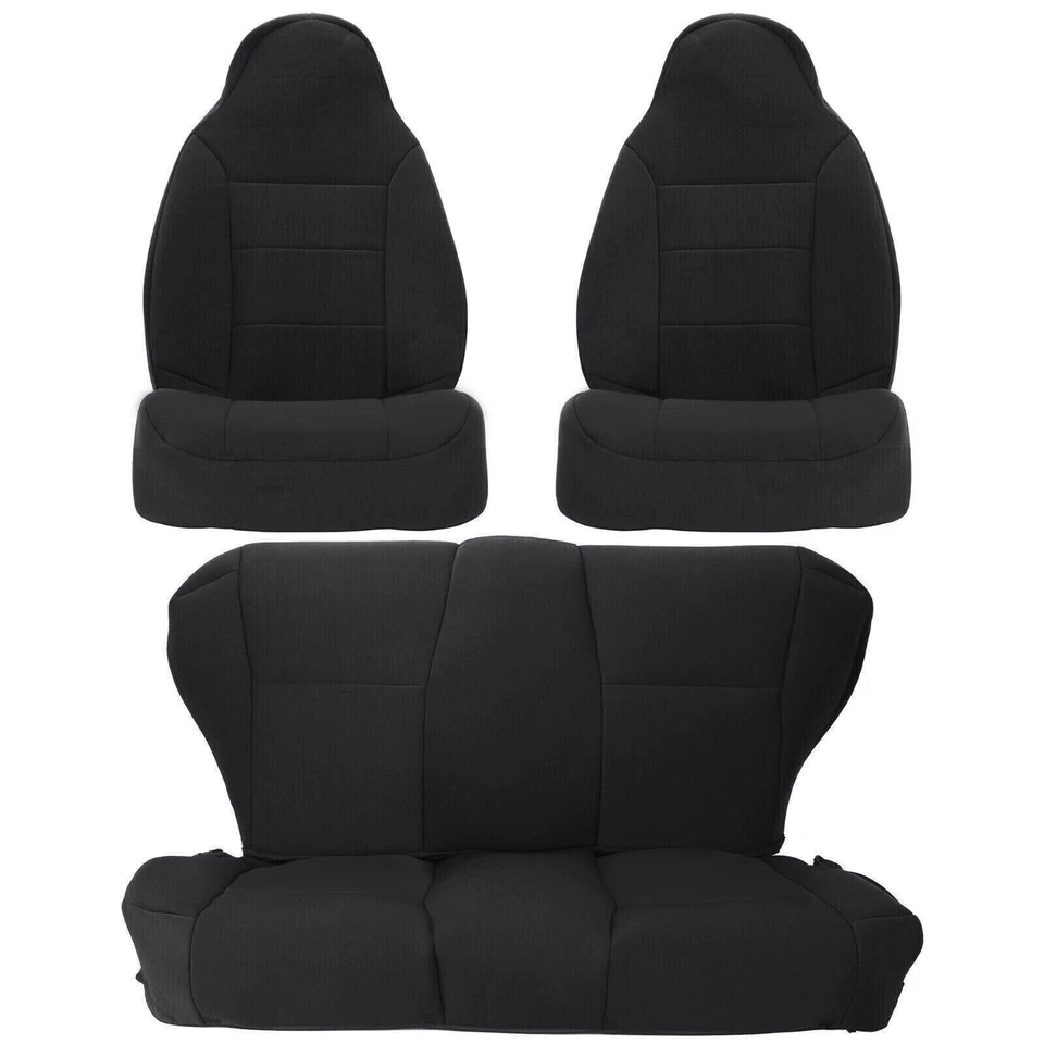 Fundas de asiento delanteras y traseras de neopreno negras para Jeep Cherokee XJ 1984-2001 84 91023 Foto 3 de 4