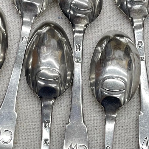 Antique Lot of 9 Monogrammed CW Silver Teaspoons .800 Silver J. Schott Style - Picture 15 of 22