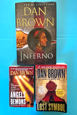 Lot of 3 Dan Brown (The DaVinci Code Series) Books: Hardcover & Paperback
