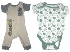 Baby Cotton Bodysuit and Coverall Toddler Short Sleeve Size 6-9M Yoda Star Wars