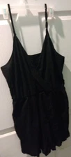 Womens Jumpsuits Shorts Rompers One Piece Used Black adjustable spaghetti straps