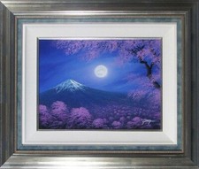 Jon Rattenbury Original Acrylic Painting On Canvas Signed Framed Cherry blossoms