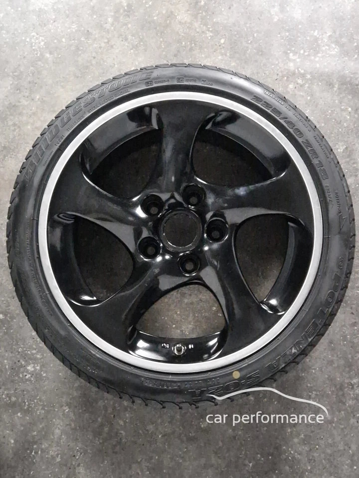 Porsche Felgen 18 Zoll original Hohlspeichen 996 4S Turbo 911, 8 & 11J, black - Bild 2 von 4