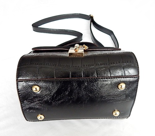 Brandneu Damen Kunstleder Bolsas Crossbody/Schulter Handtasche schwarz - Bild 8 von 12