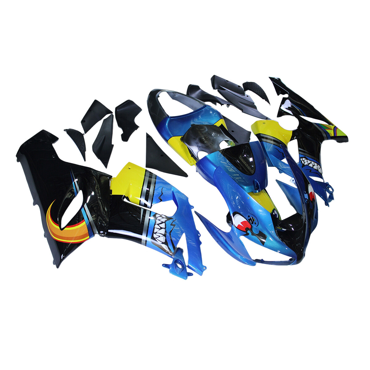 For Ninja ZX6R 2005 2006 ZX636 Shark Blue Black Bodywork Fairings