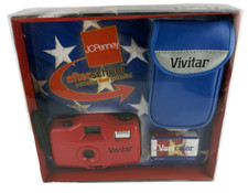 Vivitar 35mm Red Point  Shoot Film Camera Set Jc Penney After School Vintage