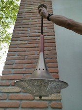 Lampadario anni 1960 vintage vetro e acciaio - design retro deco scandinavo