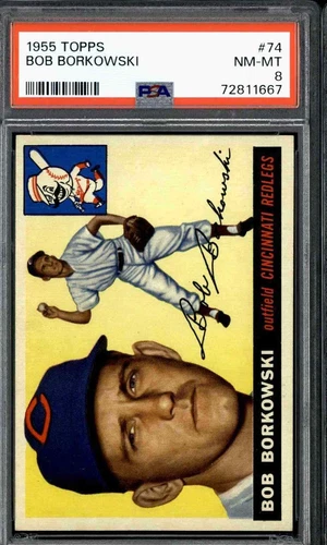1955 Topps #74 Bob Borkowski - PSA 8