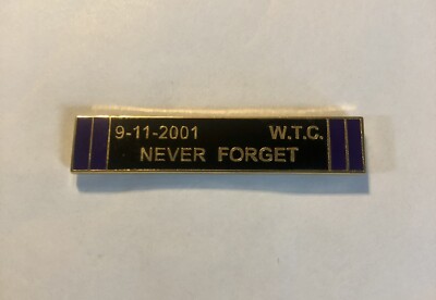 Uniform Citation Bar - 9-11 Never Forget Purple Bar Lapel Pin