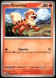 Growlithe 058/165 Common Scarlet & Violet 151 Pokemon TCG
