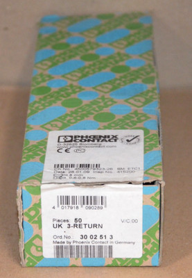 Phoenix Contact UK 3-RETURN Durchgangsklemme 50 Stück 3002513 NEU OVP