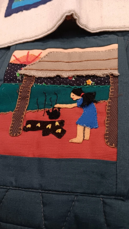 Tapeçaria de parede peruana tecida à mão arte popular pendurada na parede - Imagem 4 de 4