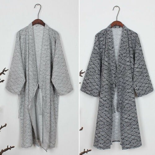 2020 Fashion Bathrobe Casual Cotton Home Sleepwear Japanese Lounge wear - Afbeelding 1 van 18