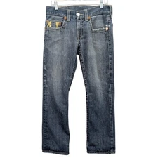 True Religion Straight Leg Men's Jeans Size 30 100% Cotton Embellish Made in USA