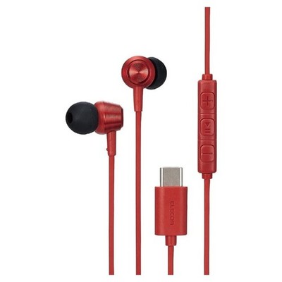 ELECOM EHP-DF11CMRD USB Type-C In-Ear Earphones with Microphone 1.2m Red