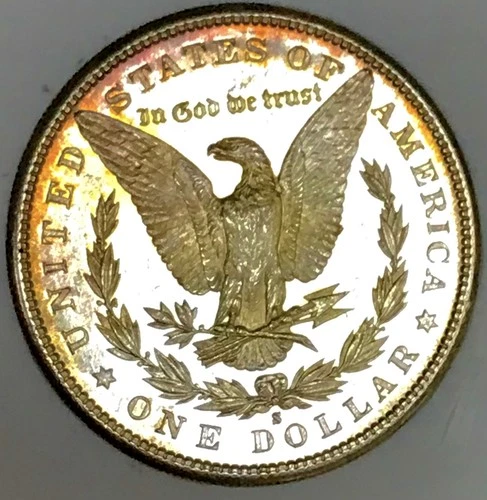 1881 S MORGAN PROOF LIKE STUNNER! LIGHT RAINBOW RIMS! MS+++++MUST SEE  NR #64561