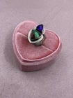 Unique Vintage Sterling Silver Jade Stone Ring Size 4.5