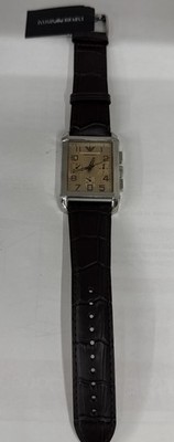 Emporio Armani Chronograph Men's Dark Brown Leather Band Wristwatch AR0337