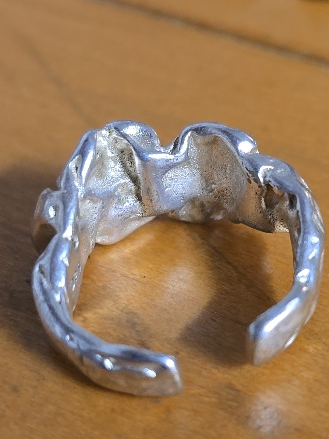 Sterling Silver Melted Design Ring Adjustable In … - image 7