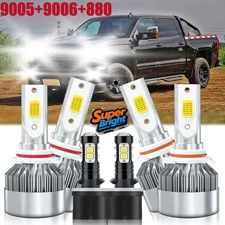 For Chevy Silverado 3500 2001-2002 LED Headlight Hi Lo Beam Fog Light Bulbs Kit