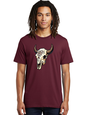 Bull-Skull-9 Mens Graphic Tee, 100% Cotton, Casual Summer Wear