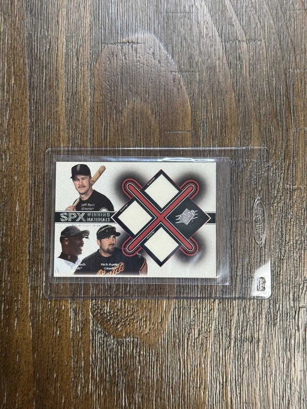 2001 SPx - Winning Materials Triple Jersey Combo Barry Bonds, Jeff Kent, Rich...