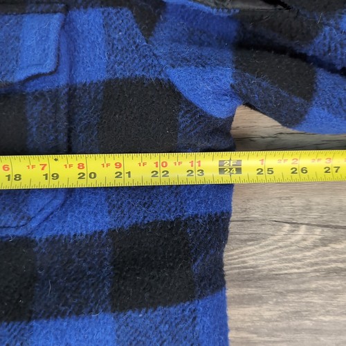 Northwest Winter Weight Wool Sherpa Lined Jacket Men's Large Blue Black Flannel - Picture 9 of 12