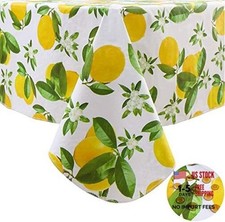 Vinyl Tablecloth with Flannel Backed Waterproof Oil 60" x 60" Square Lemon