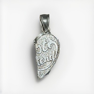 925 Sterling Silber Halbherz Best Friends Anhänger Charm