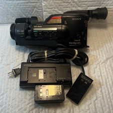 Vintage 90s Sony Video 8 Handycam CCD-F501 Camcorder bundle..for parts or repair