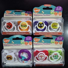 Lot of 4 Ulubulu Pacifiers 6-18 Months Halloween Christmas Orthodontic BPA Free