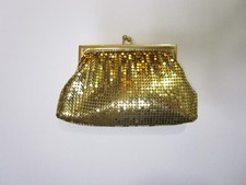 Whiting Davis Gold Chicklet Change Purse 2960 Mid Century Vintage 1950s 1960s US